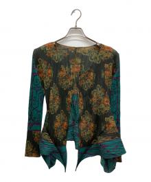 PLEATS PLEASE（プリーツプリーズ）の古着「プリーツトッパーカーディガン」｜グリーン