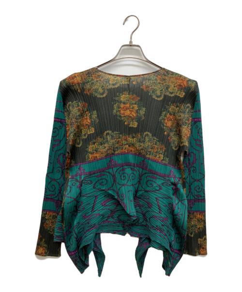 PLEATS PLEASE（プリーツプリーズ）PLEATS PLEASE (プリーツプリーズ) プリーツトッパーカーディガン グリーン サイズ:3の古着・服飾アイテム