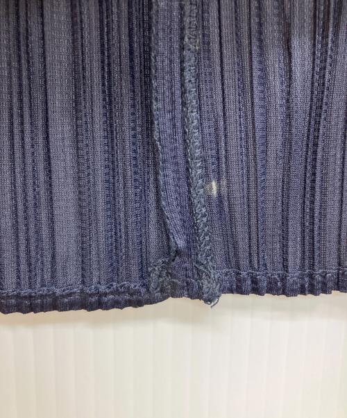 PLEATS PLEASE（プリーツプリーズ）PLEATS PLEASE (プリーツプリーズ) プリーツトッパーカーディガン ネイビー サイズ:3の古着・服飾アイテム