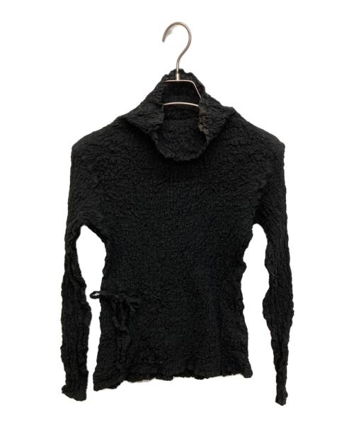 me ISSEY MIYAKE（ミーイッセイ ミヤケ）me ISSEY MIYAKE (ミーイッセイ ミヤケ) プリーツカットソー ブラック サイズ:不明の古着・服飾アイテム