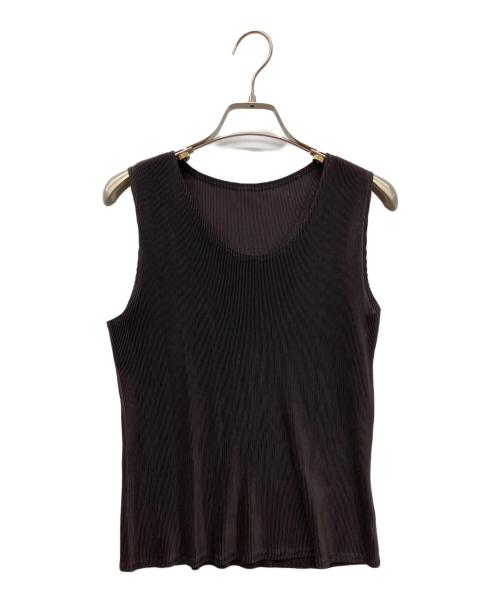 PLEATS PLEASE（プリーツプリーズ）PLEATS PLEASE (プリーツプリーズ) プリーツタンクトップ　ノースリーブブラウス チャコールグレー サイズ:3の古着・服飾アイテム