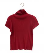 PLEATS PLEASEプリーツプリーズ）の古着「プリーツハイネックカットソー」｜レッド