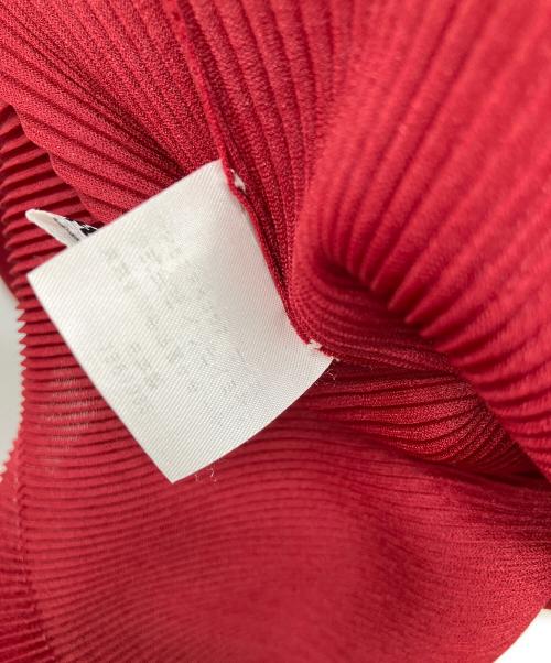 PLEATS PLEASE（プリーツプリーズ）PLEATS PLEASE (プリーツプリーズ) プリーツハイネックカットソー レッド サイズ:不明の古着・服飾アイテム