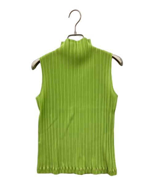 PLEATS PLEASE（プリーツプリーズ）PLEATS PLEASE (プリーツプリーズ) プリーツノースリーブカットソー グリーン サイズ:3の古着・服飾アイテム
