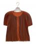 PLEATS PLEASE（プリーツプリーズ）の古着「プリーツ半袖カーディガン」｜ブラウン