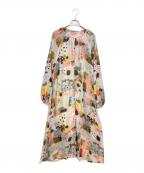 BEAUTY&YOUTHビューティーアンドユース）の古着「ボカシプリント マキシ ワンピース」｜グレー