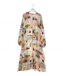 BEAUTY&YOUTH（ビューティーアンドユース）の古着「ボカシプリント マキシ ワンピース」｜グレー