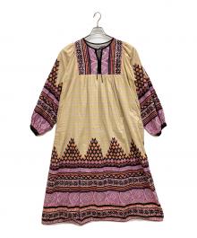 freada（フリーダ）の古着「インド菱形グラデーションプリントワンピース」｜パープル