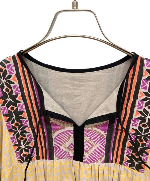 freada（フリーダ）freada (フリーダ) インド菱形グラデーションプリントワンピース パープル サイズ:one sizeの古着・服飾アイテム