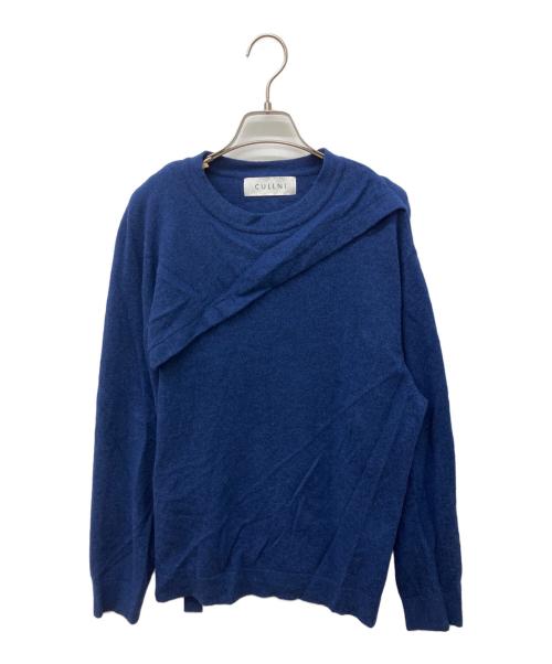 CULLNI（クルニ）CULLNI (クルニ) アシンメトリーニットプルオーバー ブルーの古着・服飾アイテム