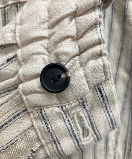 s'yte（サイト）s'yte (サイト) Linen/Cotton Butcher Stripe Hakama Balloon Pants　ワイドハカマバルーンパンツ アイボリー サイズ:SIZE 3の古着・服飾アイテム