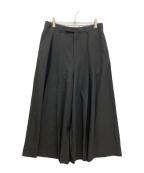 LAD MUSICIANラッドミュージシャン）の古着「WOOL GABARDINE 2TUCK CROPPED WIDE SLACKS　ウール ギャバジン ツータック クロップド ワイド スラックス」｜ブラック