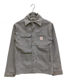 Pointer（ポインター）の古着「ヒッコリーストライプワークジャケット  カバーオール 」｜ブラック