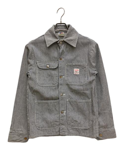 Pointer（ポインター）POINTER (ポインター) ヒッコリーストライプワークジャケット  カバーオール  ブラック サイズ:XSの古着・服飾アイテム