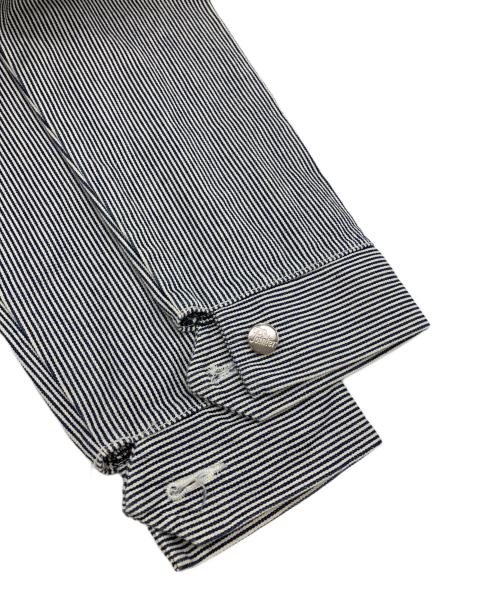 Pointer（ポインター）POINTER (ポインター) ヒッコリーストライプワークジャケット  カバーオール  ブラック サイズ:XSの古着・服飾アイテム