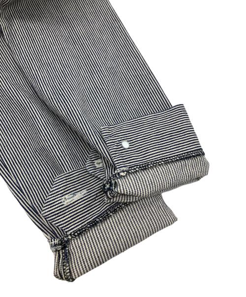 Pointer（ポインター）POINTER (ポインター) ヒッコリーストライプワークジャケット  カバーオール  ブラック サイズ:XSの古着・服飾アイテム