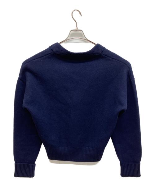 AMI PARIS（アミ パリス）AMI PARIS (アミ パリス) ハートロゴウールニットカーディガン ネイビー サイズ:Ｍの古着・服飾アイテム