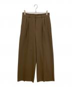 AP STUDIOエーピーストゥディオ）の古着「2タックワイドパンツ」｜ブラウン