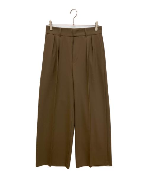 AP STUDIO（エーピーストゥディオ）AP STUDIO (エーピーストゥディオ) 2タックワイドパンツ ブラウン サイズ:38の古着・服飾アイテム