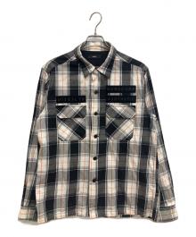 DIESEL（ディーゼル）の古着「ワッペンチェックシャツ」｜ブラック