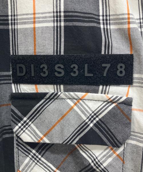 DIESEL（ディーゼル）DIESEL (ディーゼル) ワッペンチェックシャツ ブラック サイズ:Mの古着・服飾アイテム
