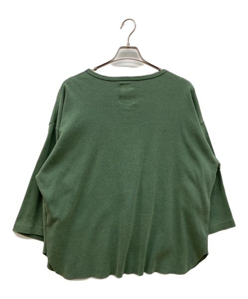 BOWWOW（バウワウ）BOWWOW (バウワウ) UNIVERSITY OF MANHATTAN  7分袖カットソー グリーン サイズ:ONEの古着・服飾アイテム