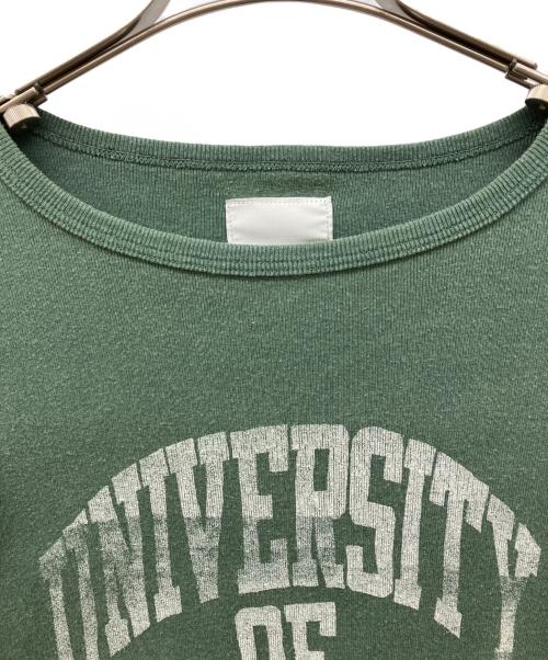 BOWWOW（バウワウ）BOWWOW (バウワウ) UNIVERSITY OF MANHATTAN  7分袖カットソー グリーン サイズ:ONEの古着・服飾アイテム