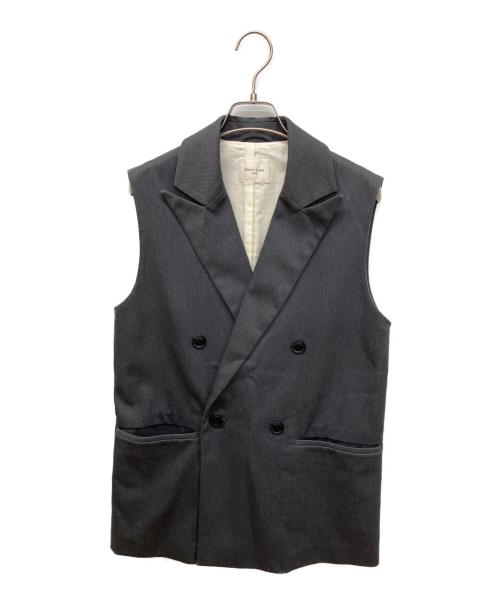 Demi-Luxe Beams（デミルクス ビームス）Demi-Luxe BEAMS (デミルクス ビームス) ツイル ベルト付き ジレ グレー サイズ:38の古着・服飾アイテム