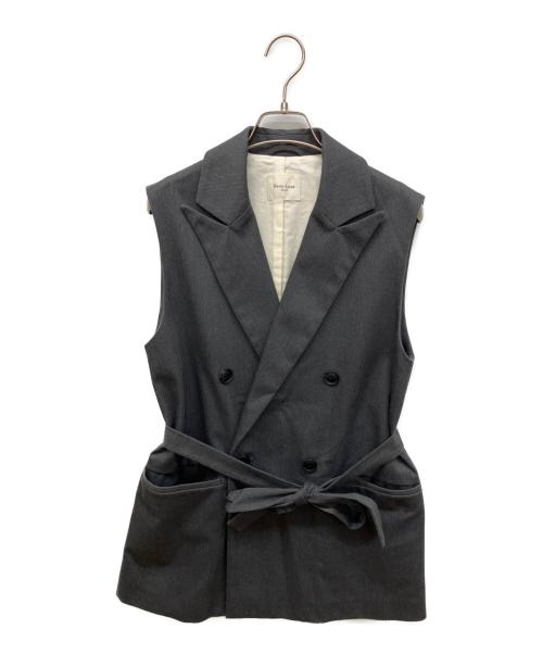 Demi-Luxe Beams（デミルクス ビームス）Demi-Luxe BEAMS (デミルクス ビームス) ツイル ベルト付き ジレ グレー サイズ:38の古着・服飾アイテム