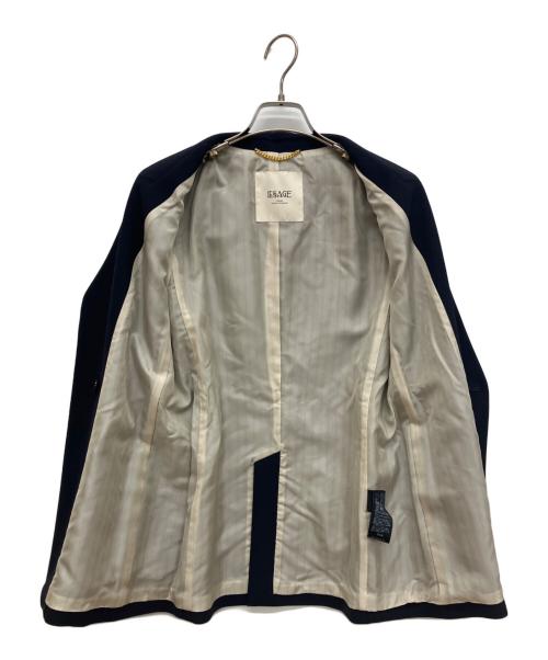 journal standard L'essage（ジャーナルスタンダード レサージュ）journal standard L'essage (ジャーナルスタンダード レサージュ) ノーカラーキンボタンジャケット ネイビー サイズ:FREEの古着・服飾アイテム