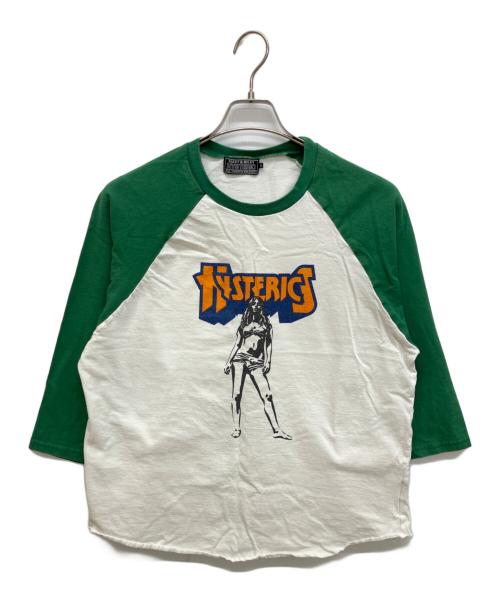 histeric（ヒステリック）histeric (ヒステリック) BAD AS MAMA 七分袖ラグランTシャツ グリーン サイズ:XLの古着・服飾アイテム
