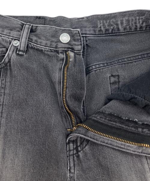 Hysteric Glamour（ヒステリックグラマー）Hysteric Glamour (ヒステリックグラマー) 23AW GUITAR GIRL ギターガール センタースリット デニムパンツ ジーンズ ブラック サイズ: 66cm (W26)の古着・服飾アイテム