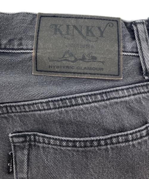 Hysteric Glamour（ヒステリックグラマー）Hysteric Glamour (ヒステリックグラマー) 23AW GUITAR GIRL ギターガール センタースリット デニムパンツ ジーンズ ブラック サイズ: 66cm (W26)の古着・服飾アイテム
