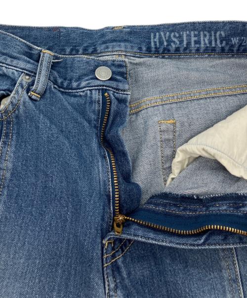 Histeric Glamour（ヒステリックグラマー）HISTERIC GLAMOUR (ヒステリックグラマー) GUITAR GIRL センタースリットデニムパンツ ブルー サイズ: 66cm (W26)の古着・服飾アイテム