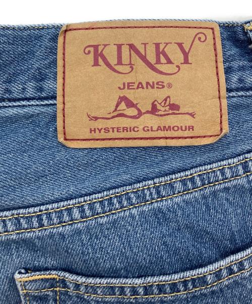 Histeric Glamour（ヒステリックグラマー）HISTERIC GLAMOUR (ヒステリックグラマー) GUITAR GIRL センタースリットデニムパンツ ブルー サイズ: 66cm (W26)の古着・服飾アイテム