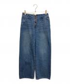 Histeric Glamourヒステリックグラマー）の古着「リングZIPワイドデニムパンツ　ブーツカット」｜ブルー