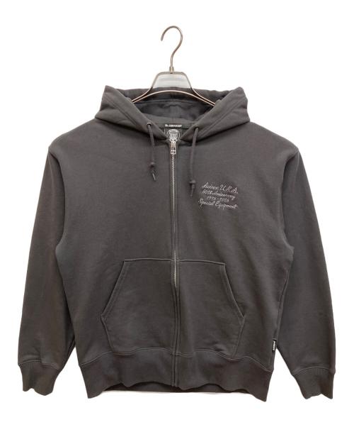 AVIREX（アヴィレックス）AVIREX (アヴィレックス)  50th VARSITY PARKA　50周年モデル バーシティロゴ スウェットジップパーカー グレー サイズ:Mの古着・服飾アイテム