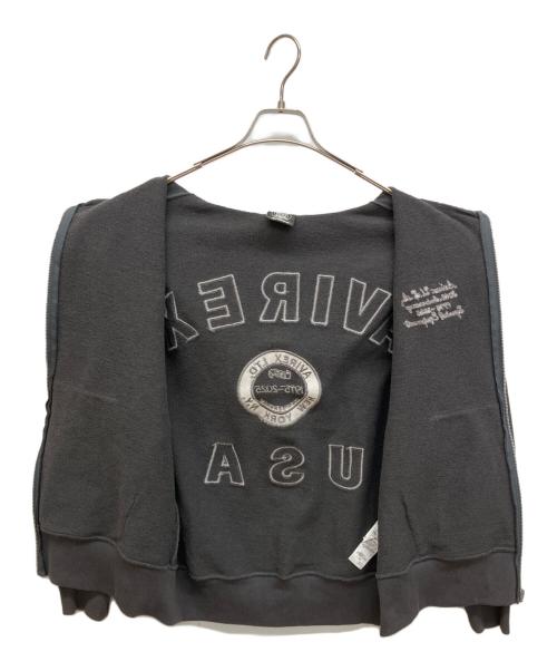 AVIREX（アヴィレックス）AVIREX (アヴィレックス)  50th VARSITY PARKA　50周年モデル バーシティロゴ スウェットジップパーカー グレー サイズ:Mの古着・服飾アイテム