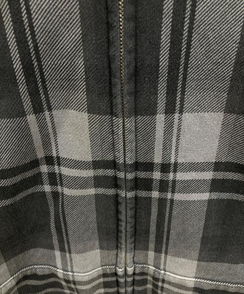 BAPE BY A BATHING APE（ベイプバイアベイシングエイプ）BAPE BY A BATHING APE (ベイプバイアベイシングエイプ) 初期タグ　エルボーパッチ付きチェック柄ラグランフルジップパーカー ブラック サイズ:Lの古着・服飾アイテム