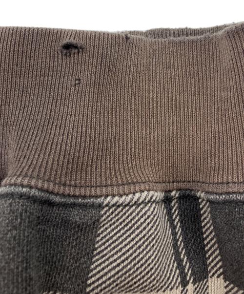 BAPE BY A BATHING APE（ベイプバイアベイシングエイプ）BAPE BY A BATHING APE (ベイプバイアベイシングエイプ) 初期タグ　エルボーパッチ付きチェック柄ラグランフルジップパーカー ブラック サイズ:Lの古着・服飾アイテム