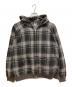 BAPE BY A BATHING APE（ベイプバイアベイシングエイプ）の古着「初期タグ　エルボーパッチ付きチェック柄ラグランフルジップパーカー」｜ブラック