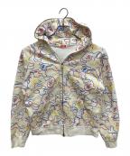 APEE by A BATHING APEエーエイプ・バイ・ア・ベイシング・エイプ）の古着「ネオンサルカモ　ダブルジップパーカー」｜ホワイト