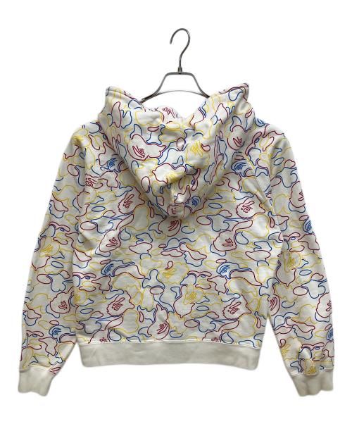 APEE by A BATHING APE（エーエイプ・バイ・ア・ベイシング・エイプ）APEE BY A BATHING APE (エーエイプ・バイ・ア・ベイシング・エイプ) ネオンサルカモ　ダブルジップパーカー ホワイト サイズ:TALLの古着・服飾アイテム