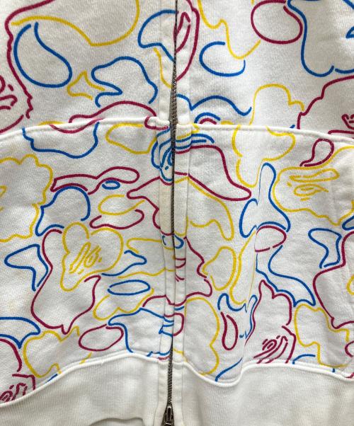 APEE by A BATHING APE（エーエイプ・バイ・ア・ベイシング・エイプ）APEE BY A BATHING APE (エーエイプ・バイ・ア・ベイシング・エイプ) ネオンサルカモ　ダブルジップパーカー ホワイト サイズ:TALLの古着・服飾アイテム