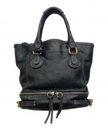 Chloe（クロエ）の古着「レザーパディントントートバッグ　Paddington Zip Leather Shopping Tote」｜ブラック