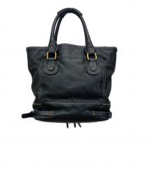 Chloe（クロエ）の古着「レザーパディントントートバッグ　Paddington Zip Leather Shopping Tote」｜ブラック