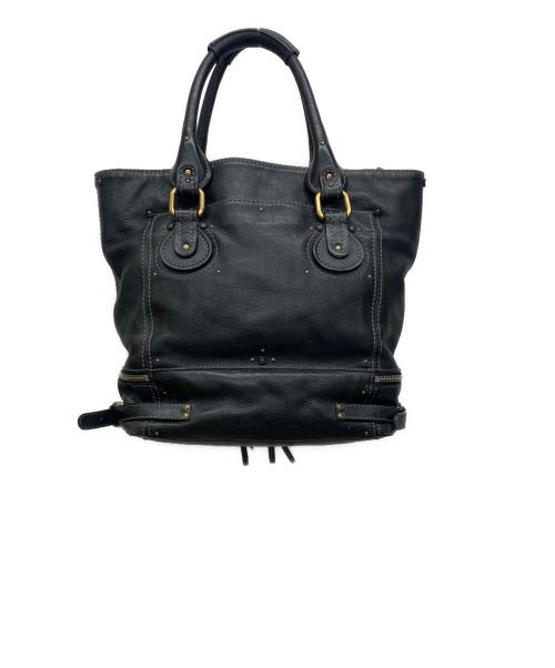 Chloe（クロエ）Chloe (クロエ) レザーパディントントートバッグ　Paddington Zip Leather Shopping Tote ブラックの古着・服飾アイテム