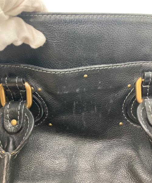Chloe（クロエ）Chloe (クロエ) レザーパディントントートバッグ　Paddington Zip Leather Shopping Tote ブラックの古着・服飾アイテム