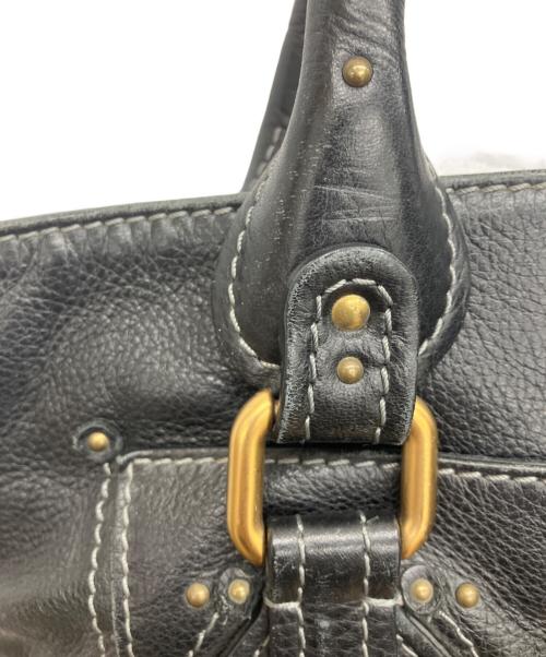 Chloe（クロエ）Chloe (クロエ) レザーパディントントートバッグ　Paddington Zip Leather Shopping Tote ブラックの古着・服飾アイテム