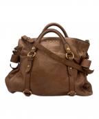 MIU MIUミュウミュウ）の古着「Vitello Lux Ribbon 2WAYショルダーバッグ　　ヴィッテロ・ラックス・リボン・ツーウェイ・ショルダーバッグ」｜ブラウン